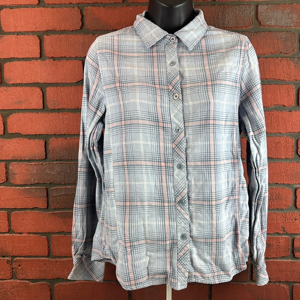 Schmidt Shirt Womens Small Plaid‎ Flannel Button Down